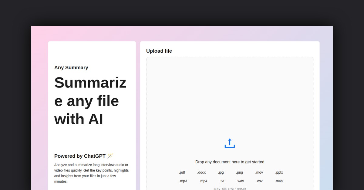 Any Summary Showcase