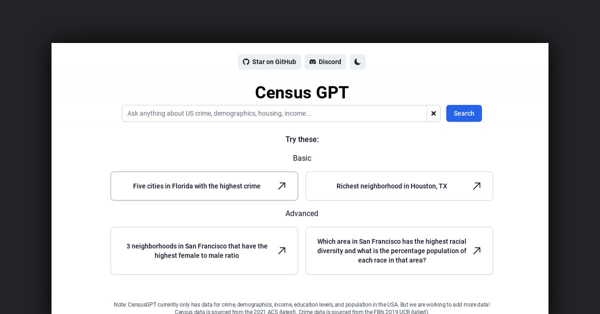 Census GPT Showcase
