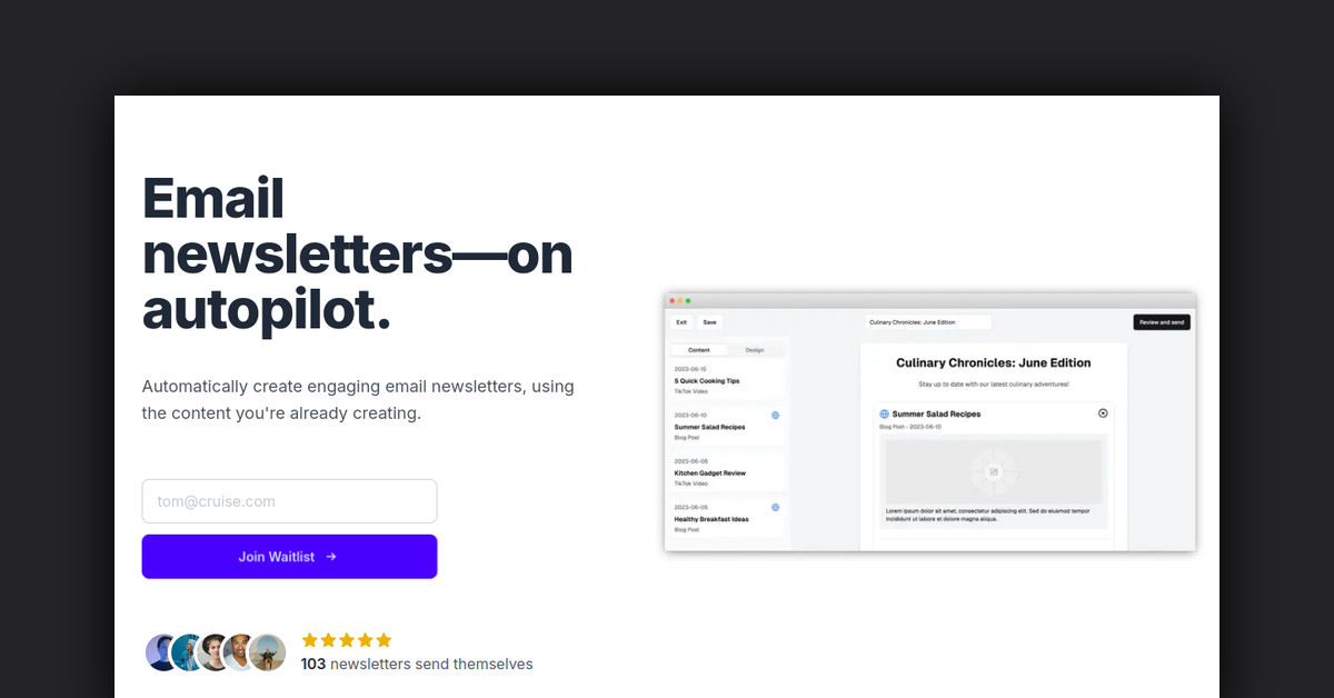 Newsletter Pilot Showcase