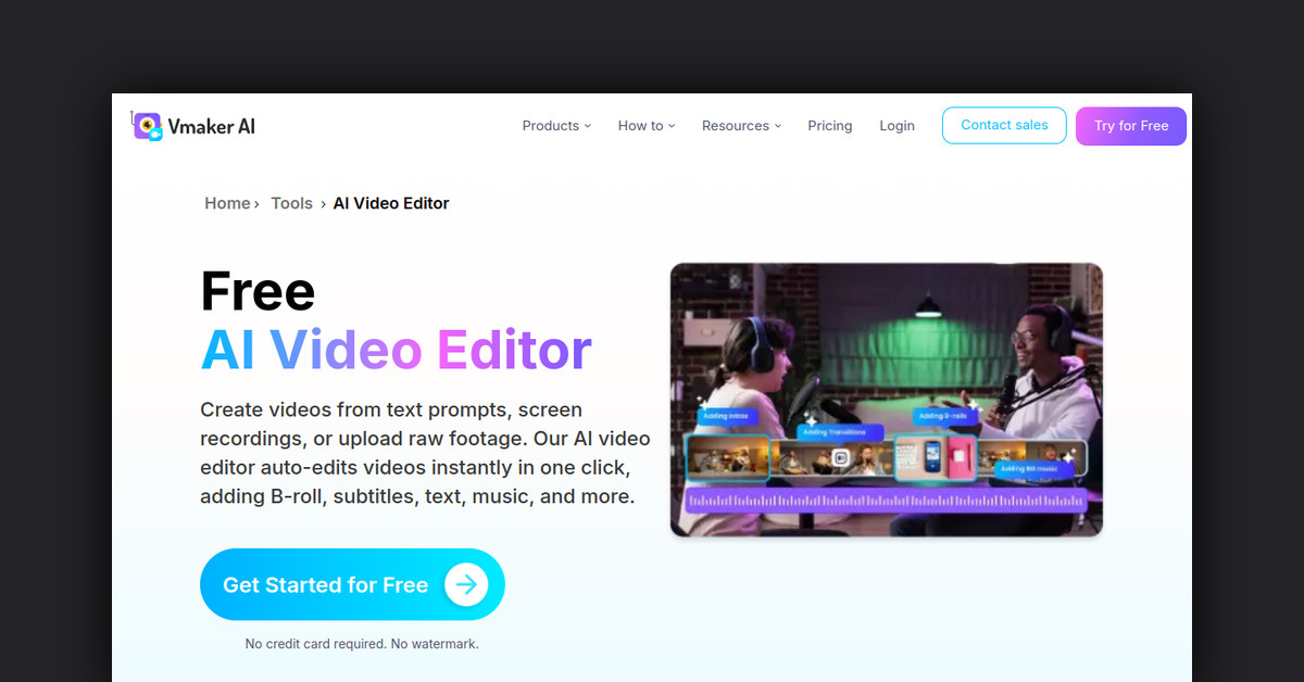 AI Video Editor by Vmaker Showcase