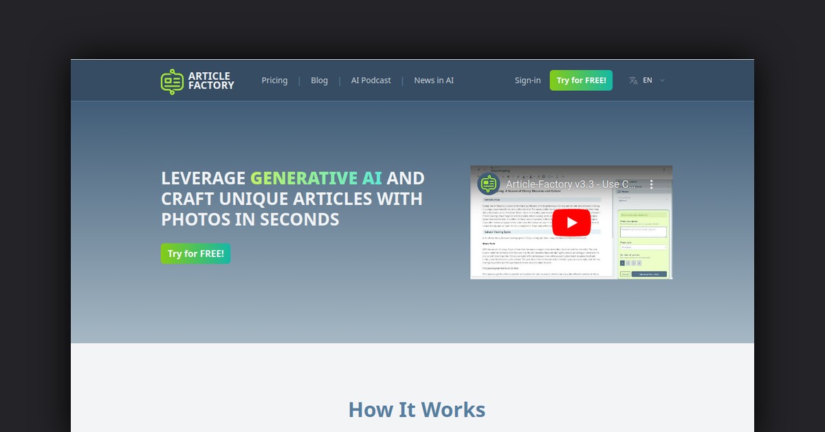 Article Factory Showcase