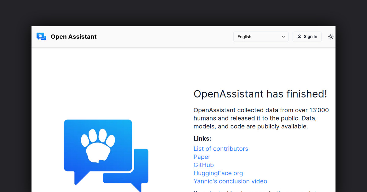 Open Assistant Showcase