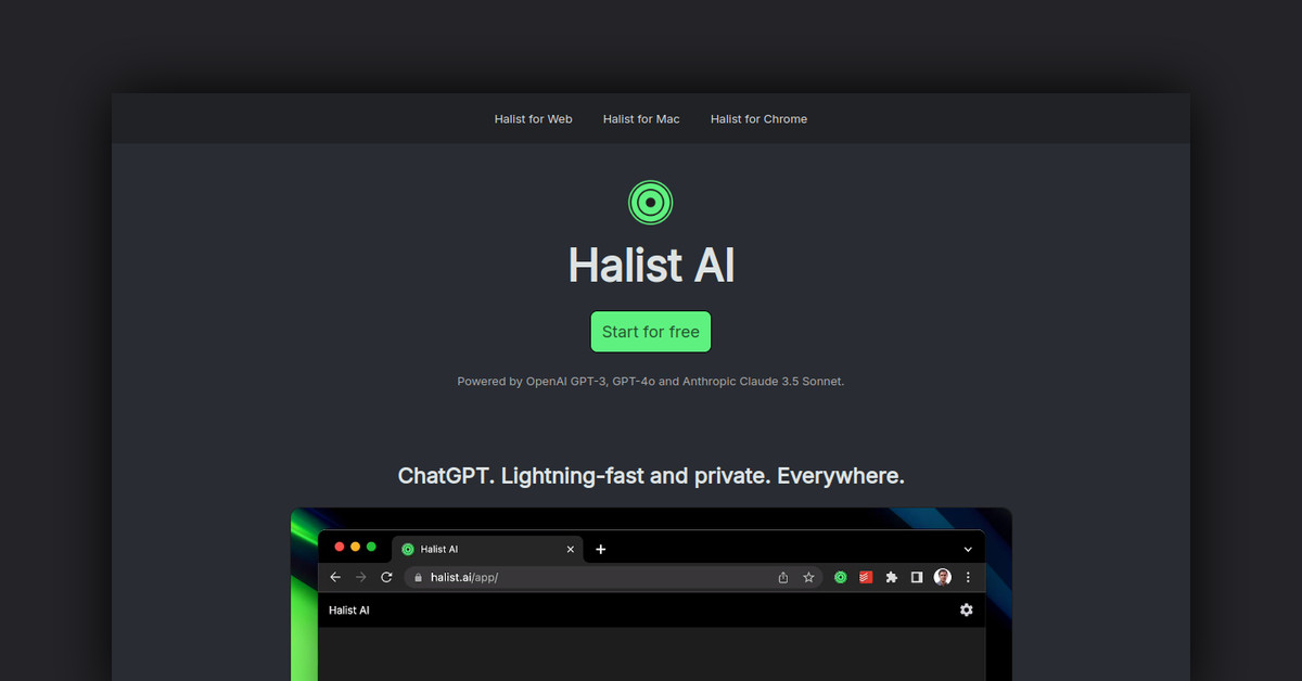 Halist Browser AI Showcase