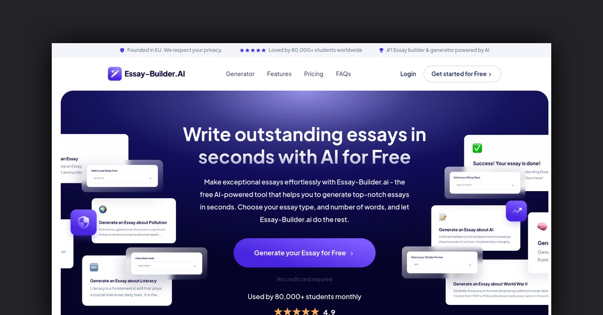Essay Builder Showcase