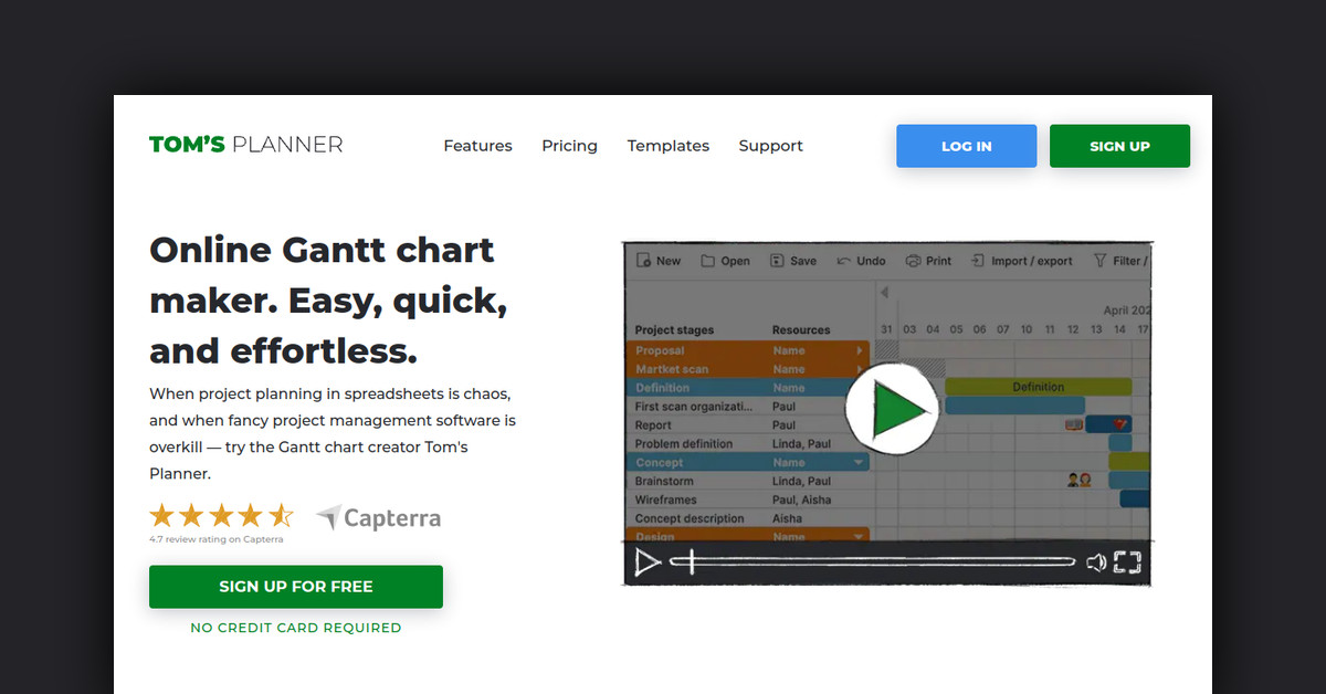 Tomsplanner Showcase