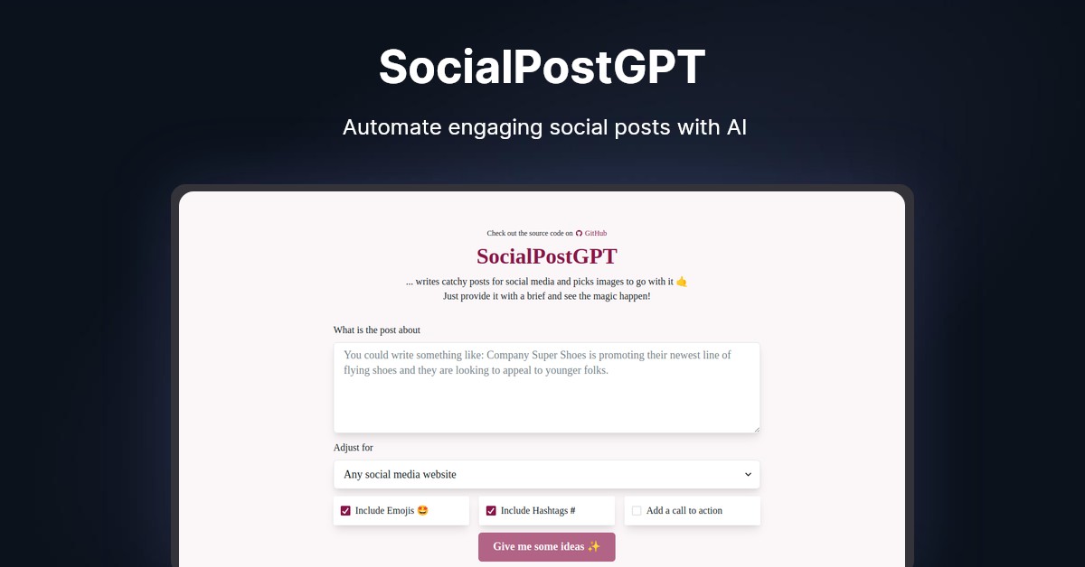 SocialPostGPT Showcase