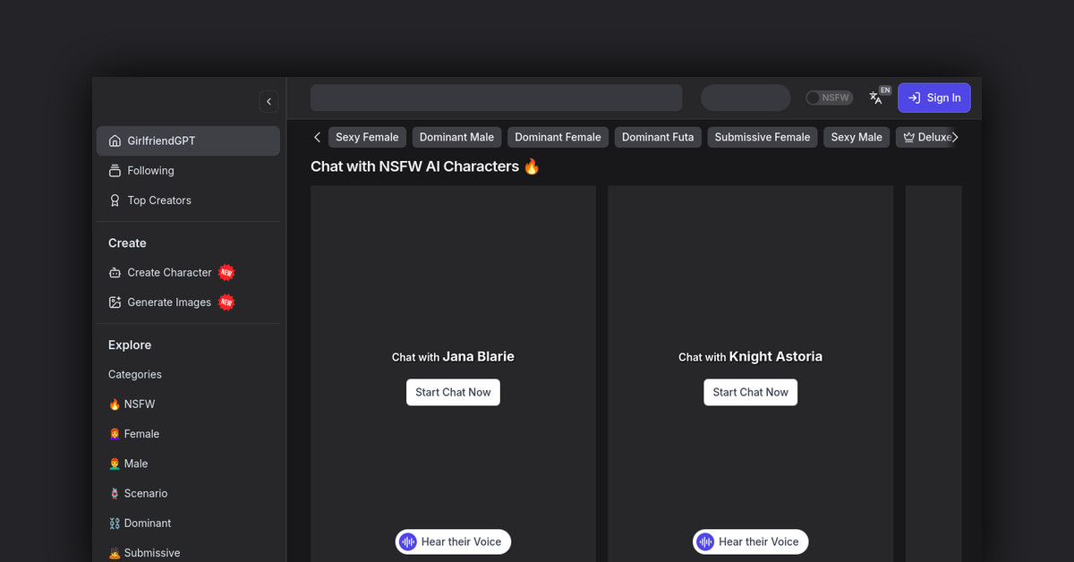 GirlfriendGPT Showcase