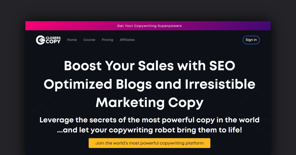 ClosersCopy Showcase