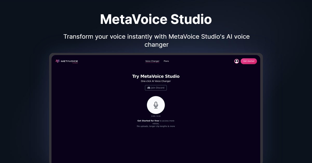 MetaVoice Studio Showcase