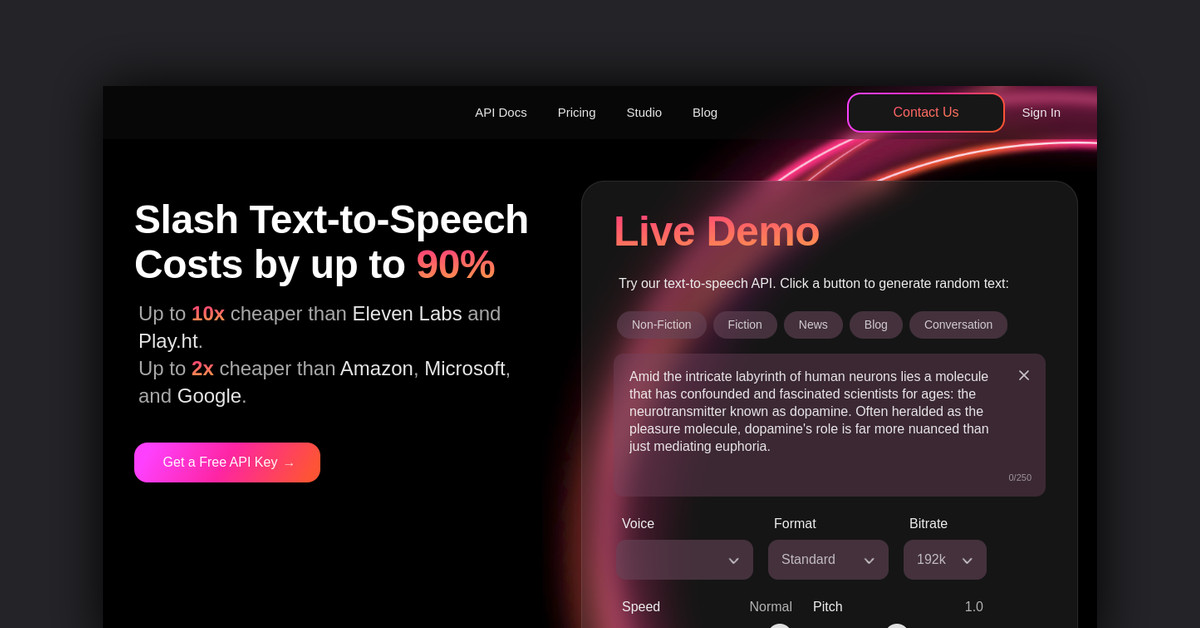 Text-to-Speech API – Unreal Speech Showcase