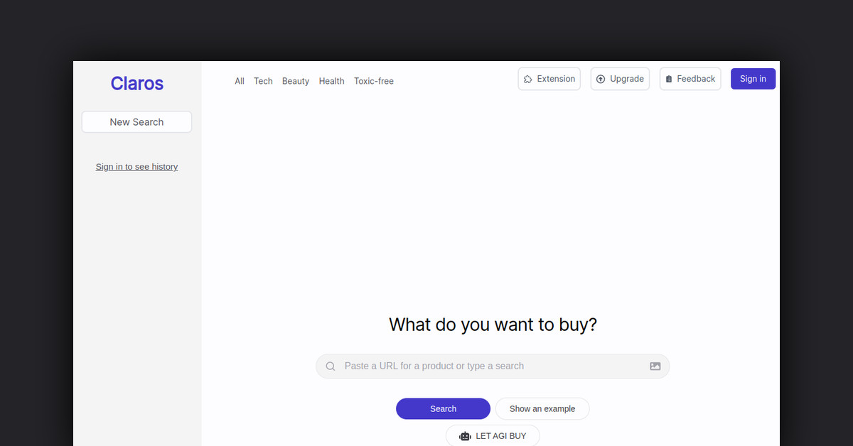 Shop Claros Showcase