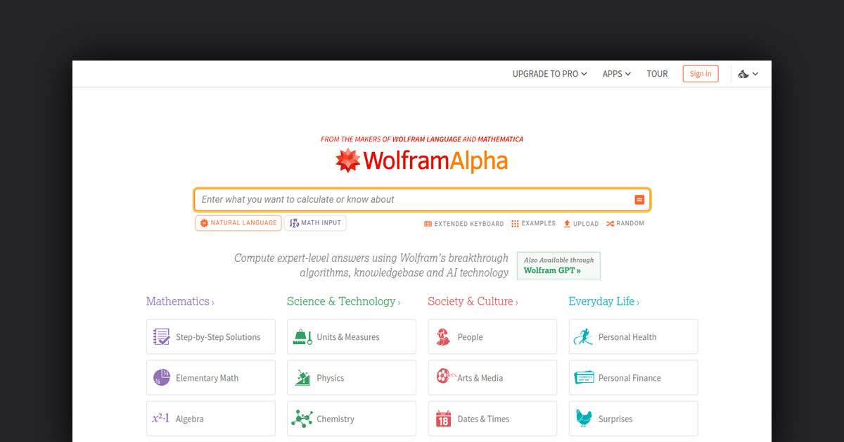 Wolframalpha Showcase