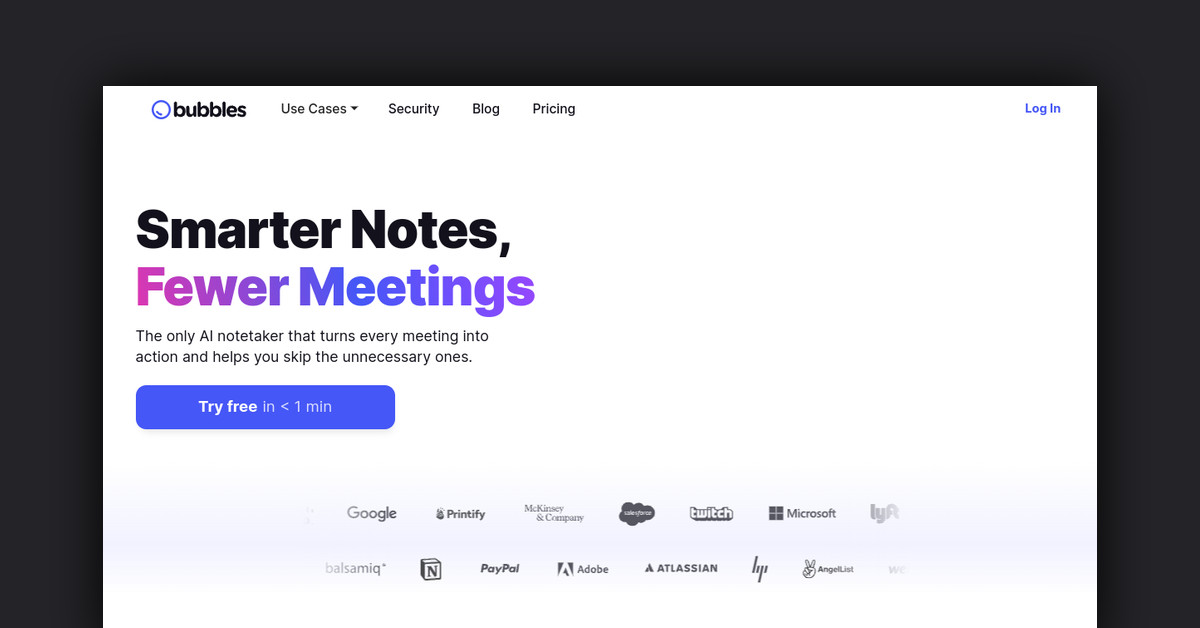 Bubbles Notetaker Showcase