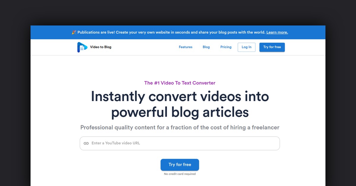 Video To Blog Showcase