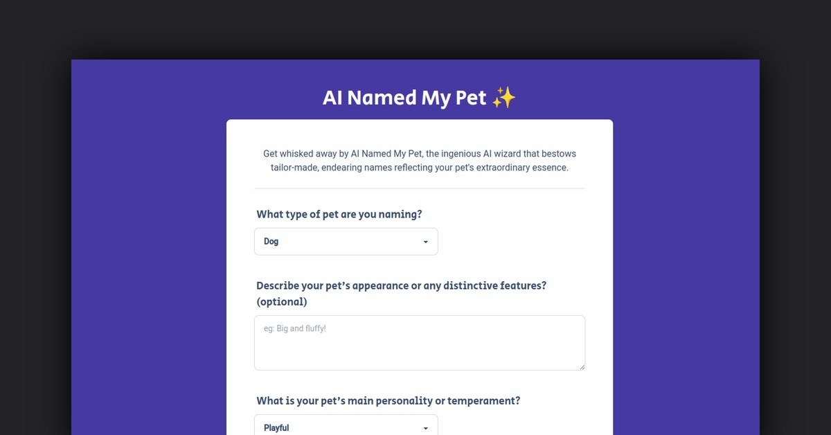 Ainamedmypet Showcase
