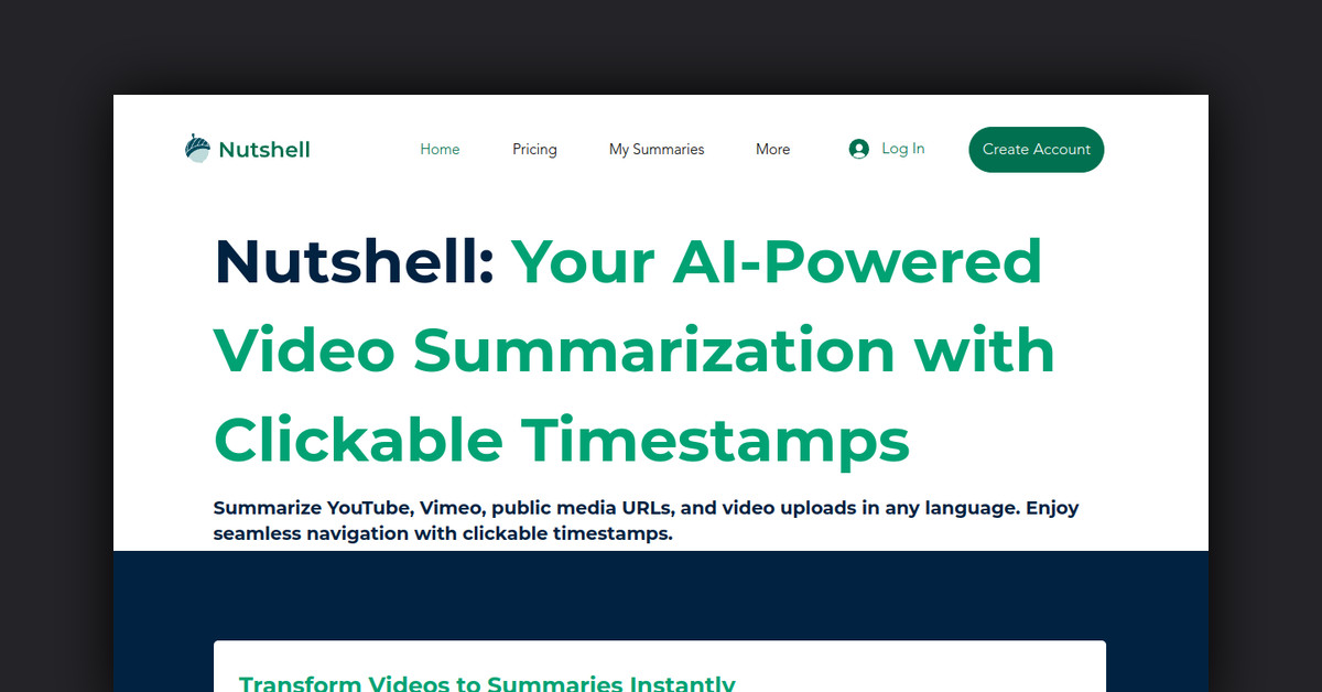 Nutshell Summaries Showcase