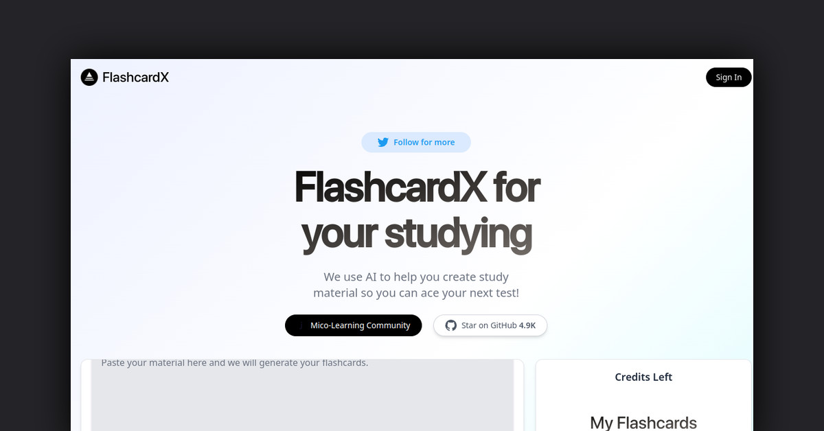 FlashcardX Showcase