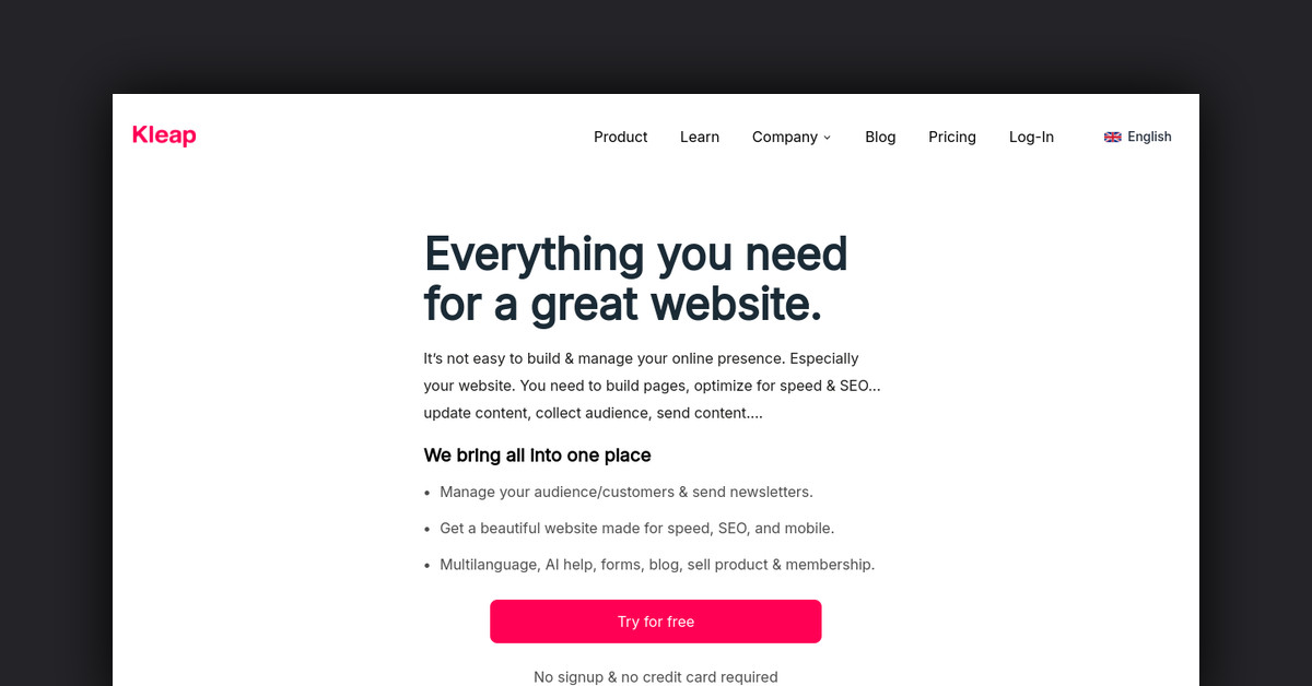Kleap Showcase