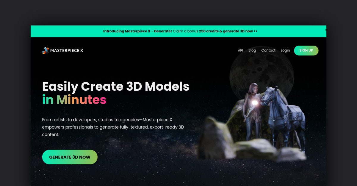 Masterpiece X – Generate Showcase