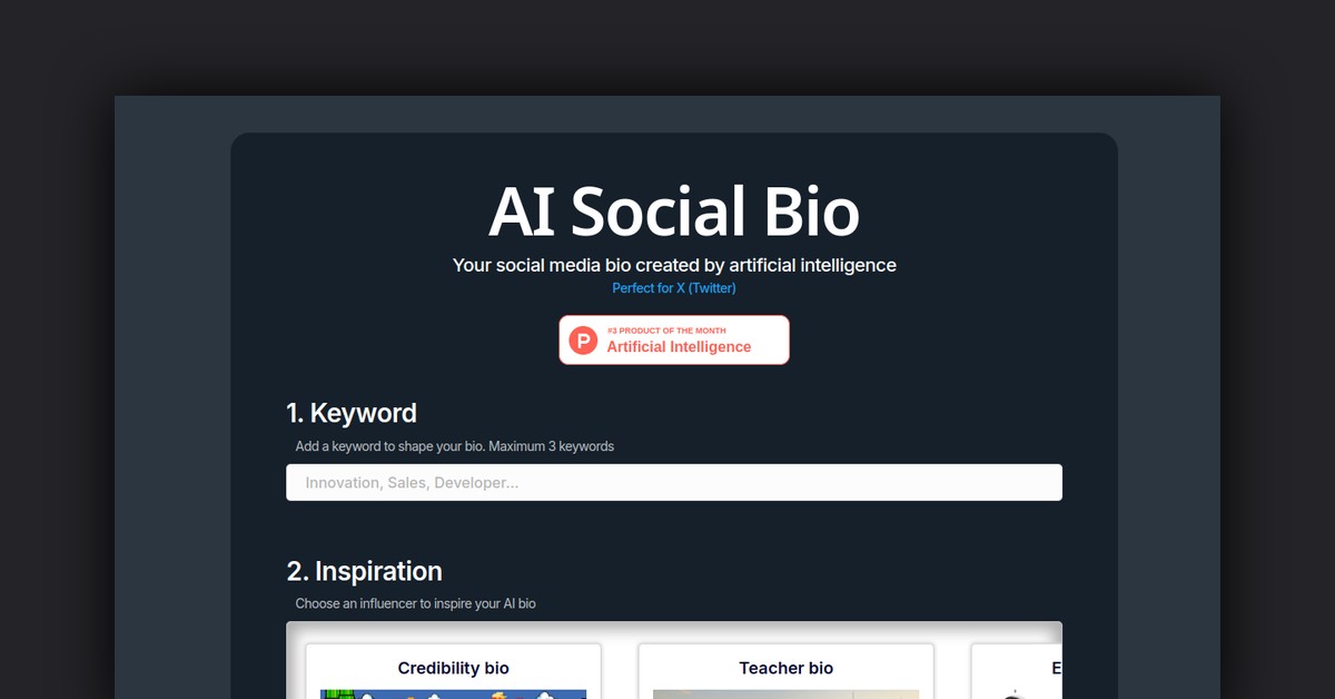 AI Social Bio Showcase