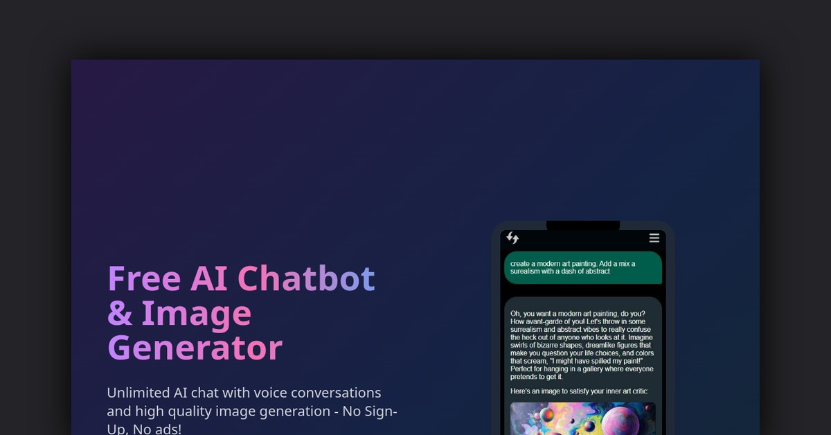 AI Chatbot: AI Image Generator Showcase