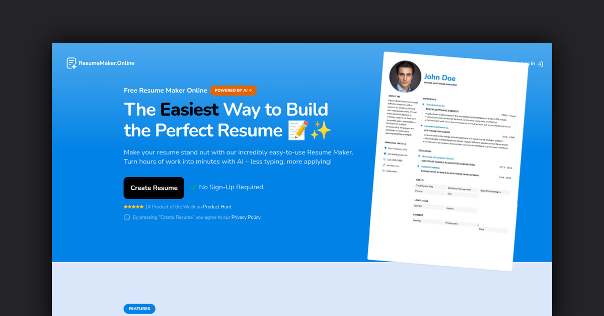 ResumeMaker.Online Showcase