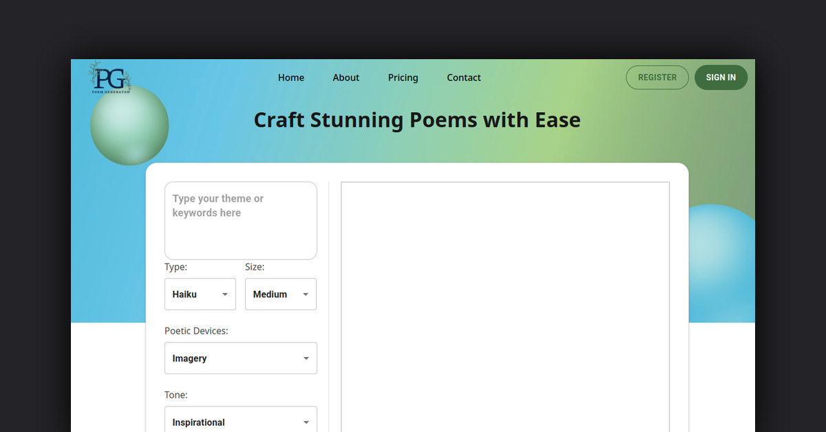 AI Poem Generator Showcase