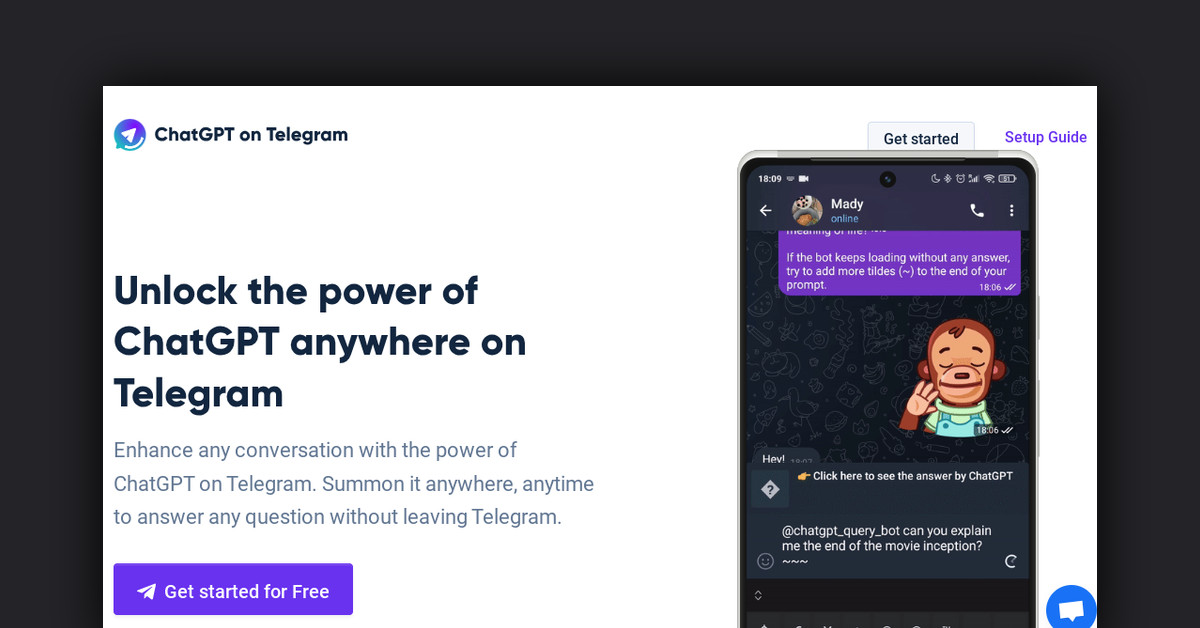 ChatGPT on Telegram Showcase