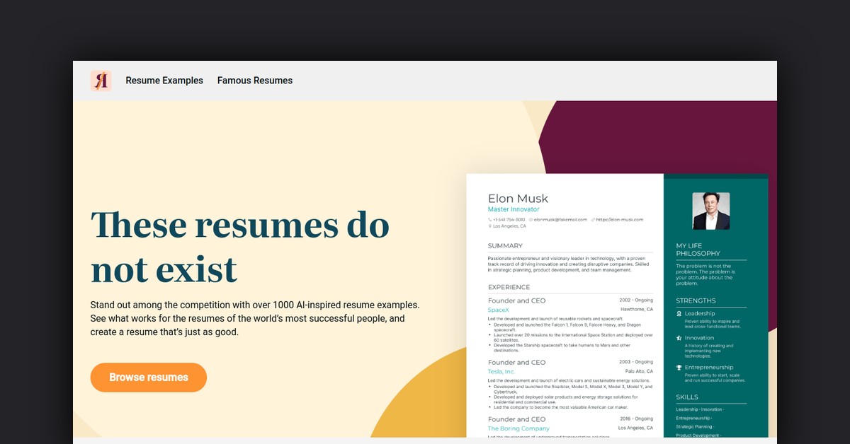 This Resume Does Not Exist Showcase