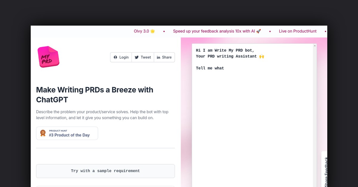 Write My PRD Showcase