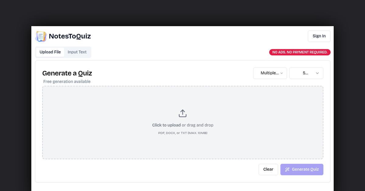 NotesToQuiz Showcase