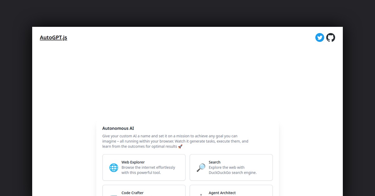 AutoGPT JS Showcase