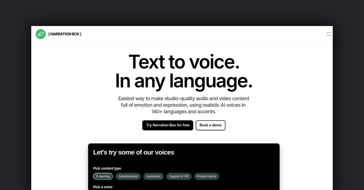 Narration Box Showcase