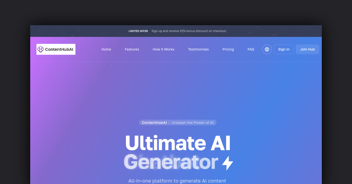 Contenthubai.com Showcase