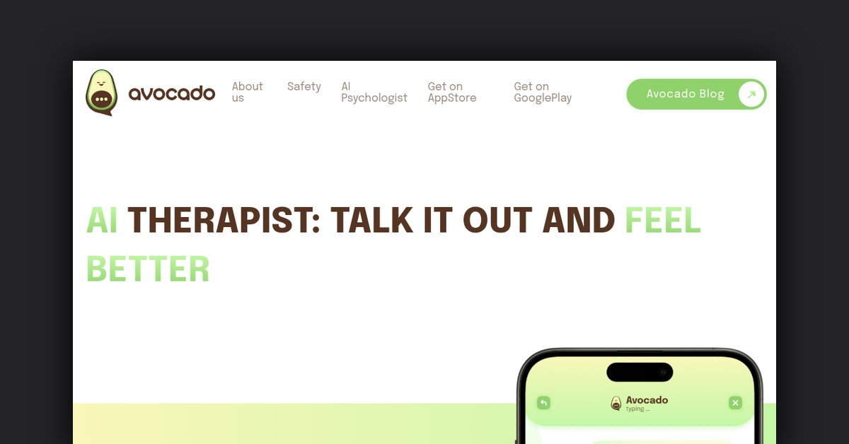 Avocado – AI Therapist Showcase