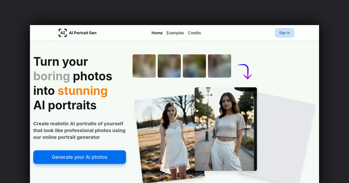 AI Portrait Gen Showcase