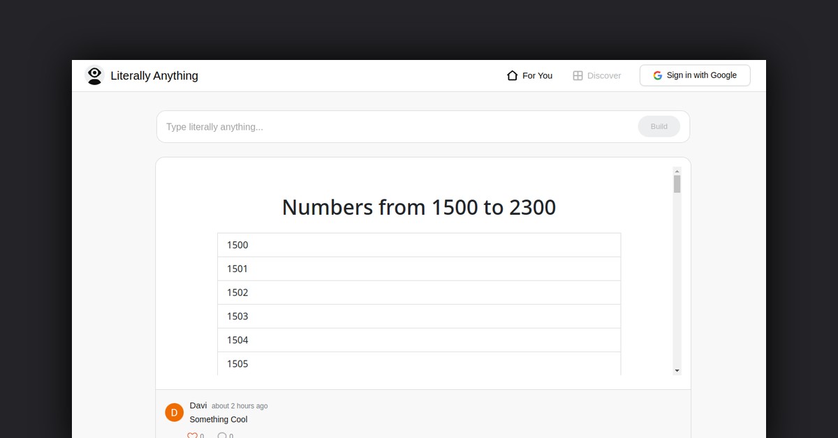 Literally Anything Showcase