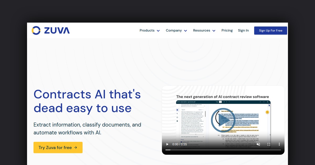 Zuva Contracts AI Showcase