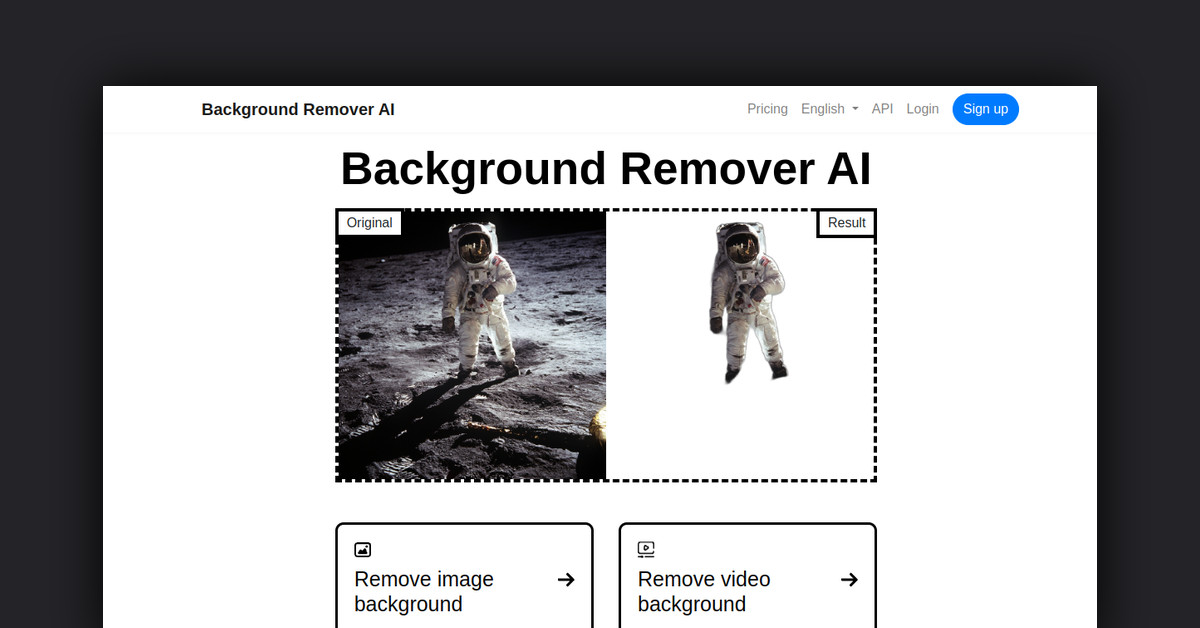 Background remover AI Showcase