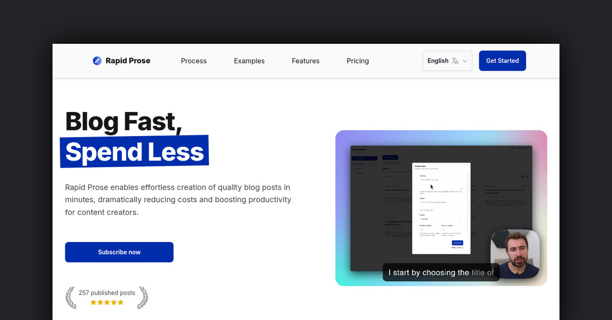 Rapid Prose Showcase