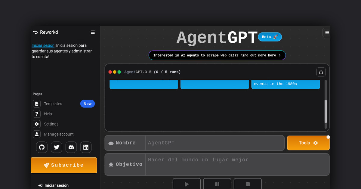 AgentGPT Showcase