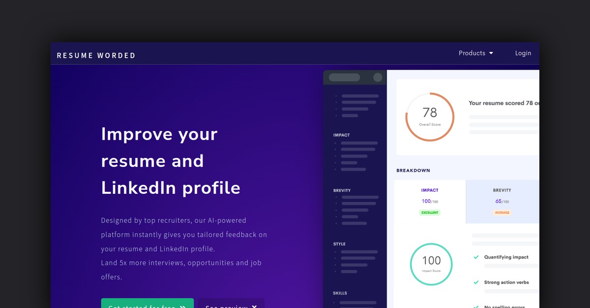 Resume Worded Showcase